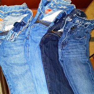 Boys Jeans, size 6. Four pair. Deep, carbon, dark, and medium.